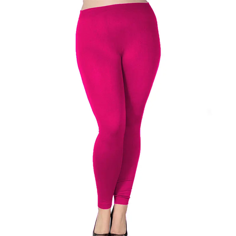 Women's Plus Size Modal Seamless High Waist Leggings Full Length Stretchy Basic Ankle Leggings Solid Color Long Legging Pants