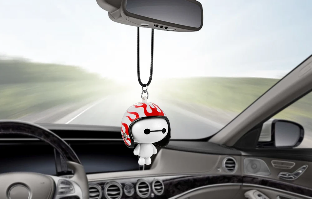 Автомобиль кулон милый шлем робот Baymax куклы висячие украшения автомобили Зеркало заднего вида подвеска украшения аксессуары Подарки