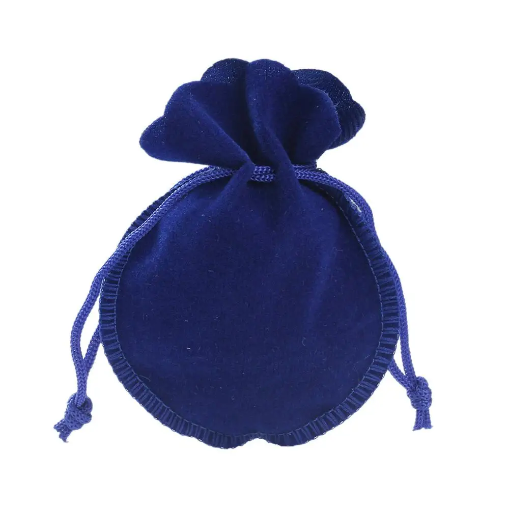 dark blue DoreenBeads 20 шт черный красный розовый синий бархат шнурок Мешочки Ювелирные изделия Подарочная сумка со шнуром 9x7,5 см(3-1/" x3")(B18502), иу - Цвет: dark blue