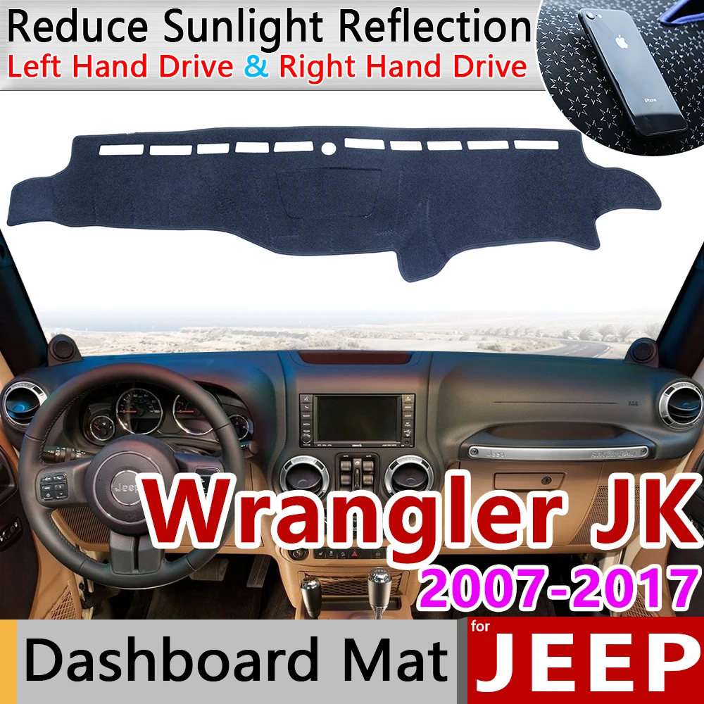 Для Jeep Wrangler JK 2007 ~ 2017 Противоскользящий коврик на приборную панель Зонт приборной