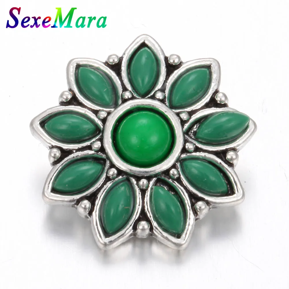 6 шт./лот новинка 2019 ювелирное изделие на кнопках разноцветный цветок 18 мм кнопки