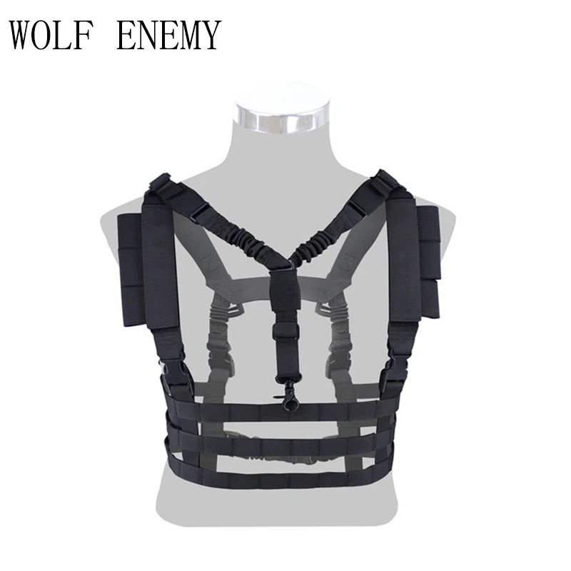 

Military Tactical Vest Airsoft Molle System Low Profile Chest Rig Removable Gun Sling Hunting Airsoft Paintball Gear