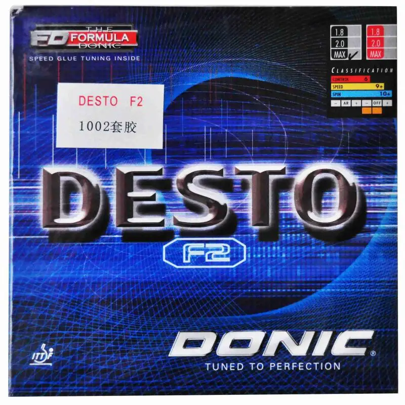 Подлинник бренда "Donic" Desto F1 F2 F3 Max ракетка для настольного тенниса резиновая Германия пинг-понг с бугорками резинки - Цвет: F2 BLACK MAX
