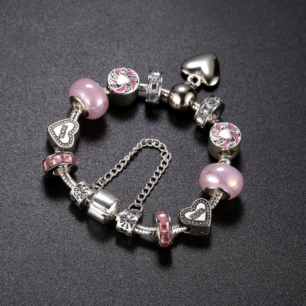 Eccosa Special Design Mom Bracelets &amp Bangles Fashion Jewelry Rhinestones Beads Accessories Fit Diy Charm For Women | Украшения и