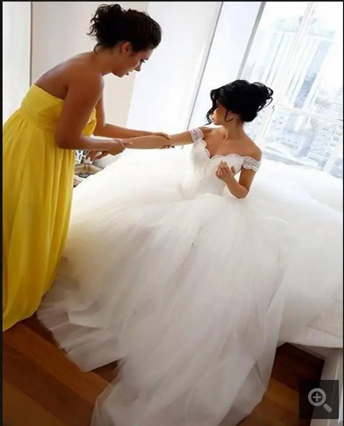 Vestidos De Novia/бальное платье с открытыми плечами свадебное кружевной аппликацией v