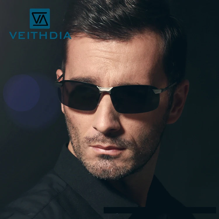 Мужские поляризованные солнцезащитные очки VEITHDIA дизайнерские без оправы для