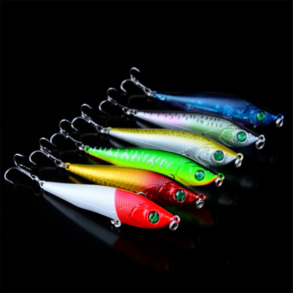 55pcs/set Fishing Lures Lifeliek Minnow/Crank/Pencil/VIB and topwater Popper bait Mixed 9 Models Wobblers Tackle H-T129 | Спорт и