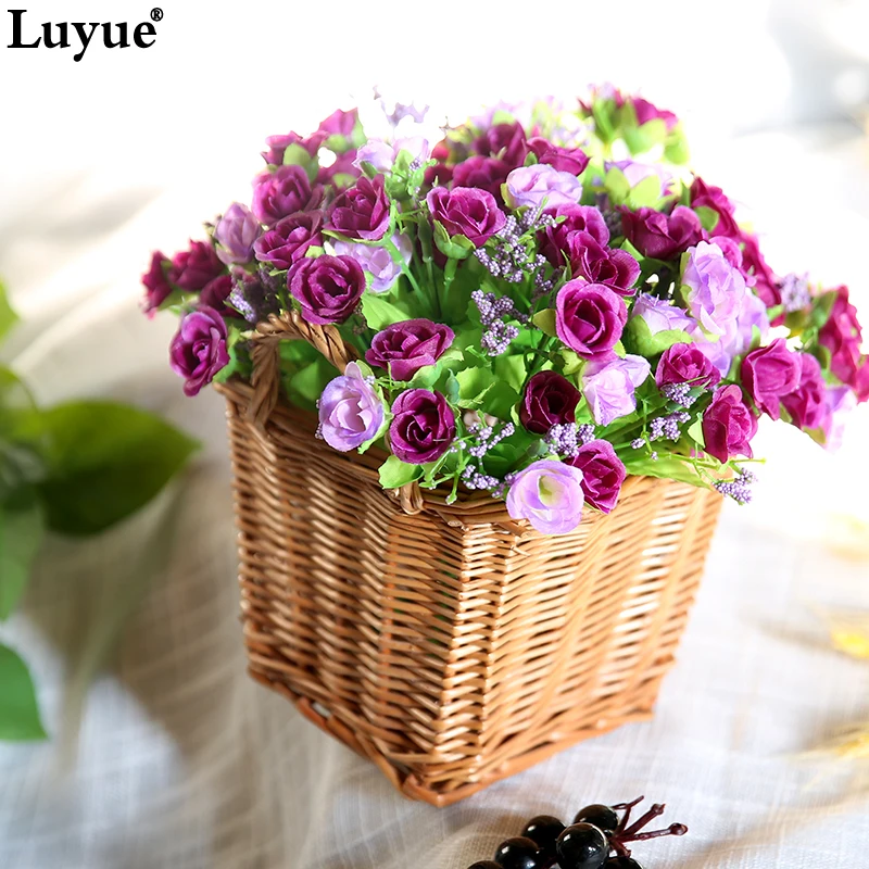 Искусственные цветы Luyue 21 головка для свадьбы маленькая Роза цветка сделай сам