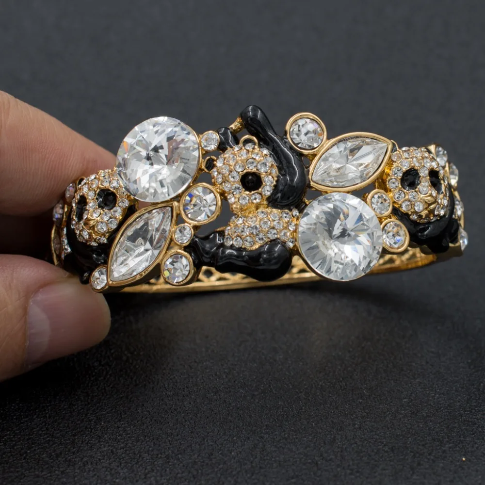 Высококачественные женские браслеты манжеты с австрийскими кристаллами