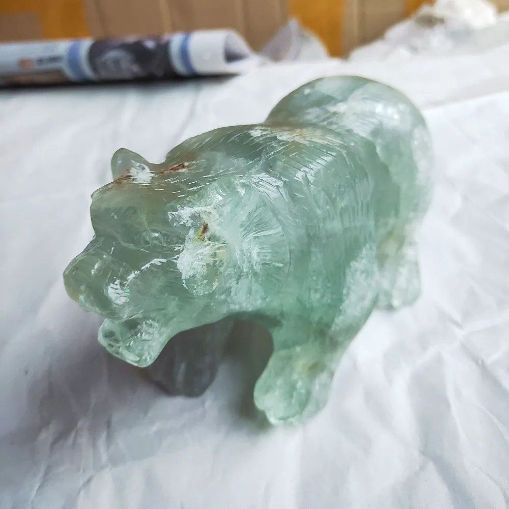 

Хрустальный Медвежонок ручной работы, модный натуральный флюоритовый кварц, медвежонок, исцеляющий фэн-шуй