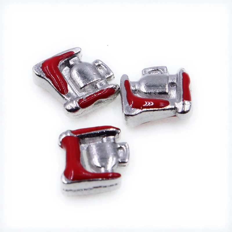 Enamel Pink Heart Coffee Cup Red Machine Floating Charms Alloy DIY Locket Accessories Season Jewelry Gift Making