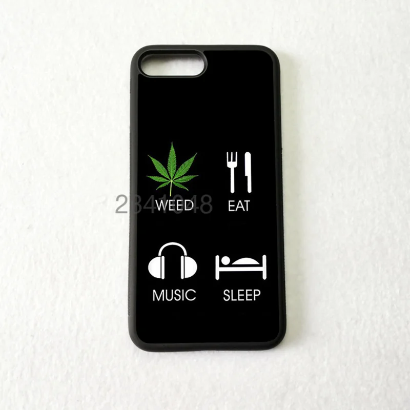 eat weed sleep music classic silicone soft edge phone cases for iPhone 11 pro max 5s SE 6 6s 7 8 plus X XR XS MAX cover - Цвет: B0252
