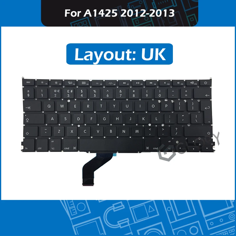 

10 шт./лот для Macbook Pro Retina 13 "A1425 UK замена клавиатуры поздний 2012 ранний 2013 MD212 ME662