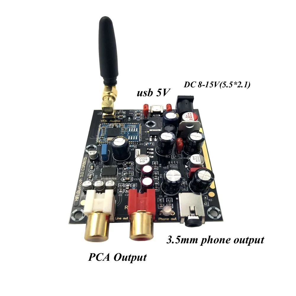 Lusya CSR8675 Bluetooth 5,0 беспроводной приемник плата PCM5102A ies DAC декодер плата APTX HD поддержка 24 бит с антенной A5-007