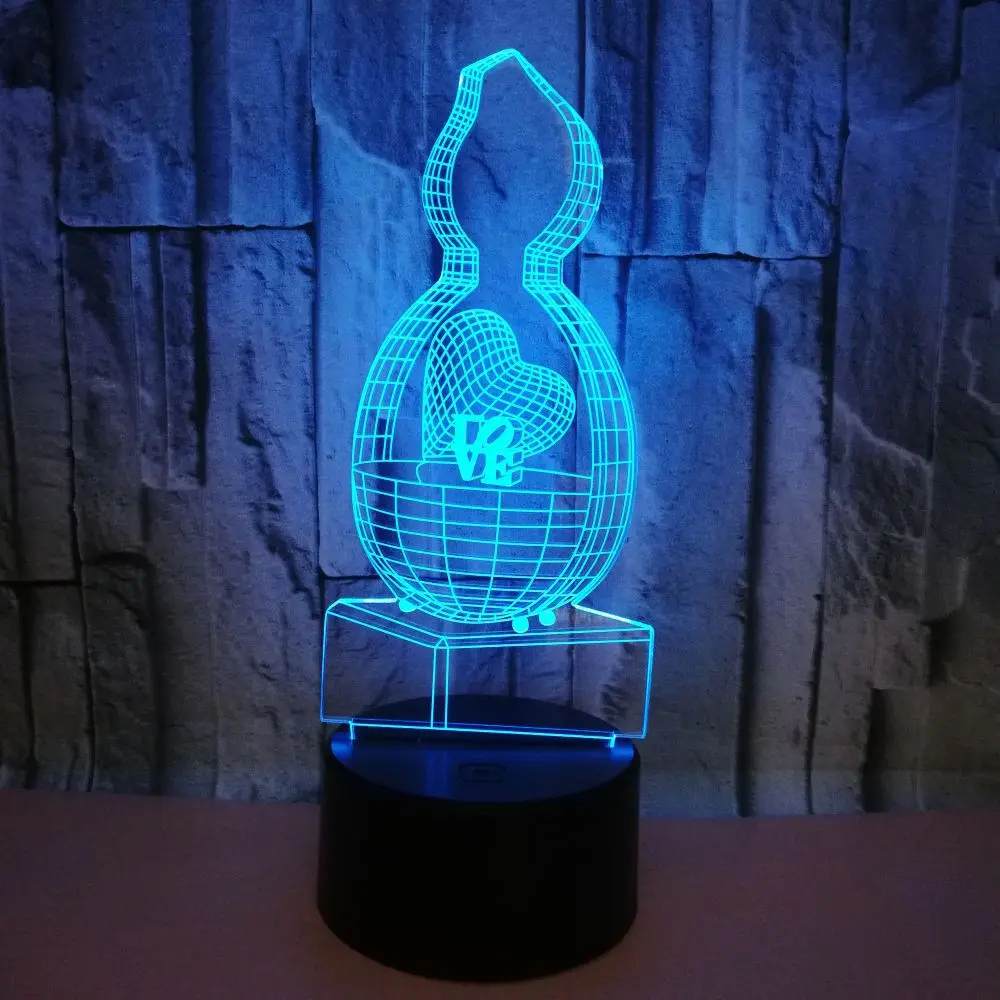 

Creative Love 3d Small Table Lamps Bedside Romantic Gift Colorful Touch 3d led Lamp Moderne Acrylique Usb Desk Lamp
