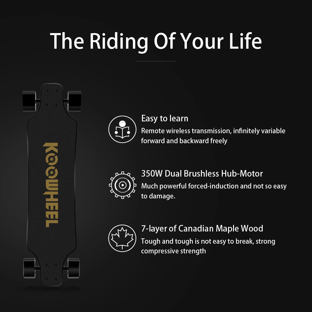 KOOWHEEL 2 го поколения Электрический Лонгборд 4 колеса Ховерборд скейтборд двойной