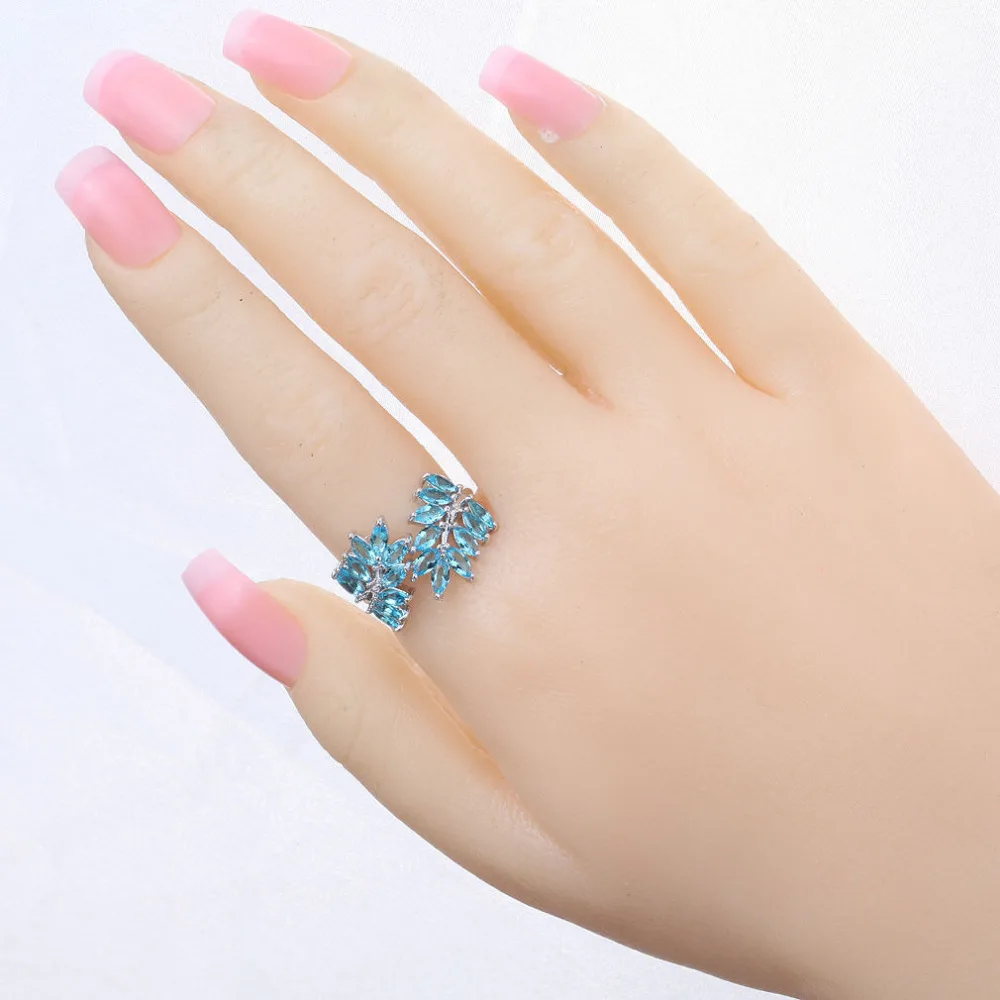Женское кольцо с синим фианитом размеры 7 8 9 10|ring size|women ringsring wholesale |