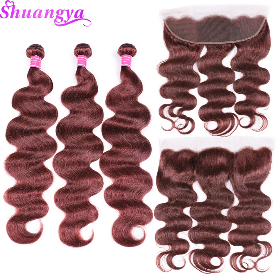 Предварительно цветные Бург #27 #30 #33 # 99J волнистые человеческие волосы пучки с