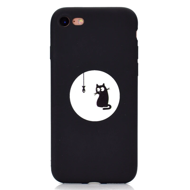 Черный чехол для телефона с рисунком Love cat butterfly dancing girl iphone X S MAX XR 10 6 s 7 8 Plus мягкий