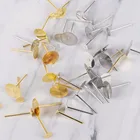 100 шт.лот Металлические Пустые шпильки для сережек-гвоздиков, плоская и круглая основа цвета родия, 4 мм, 6 мм, 8 мм, фурнитура для сережек, ювелирных изделий