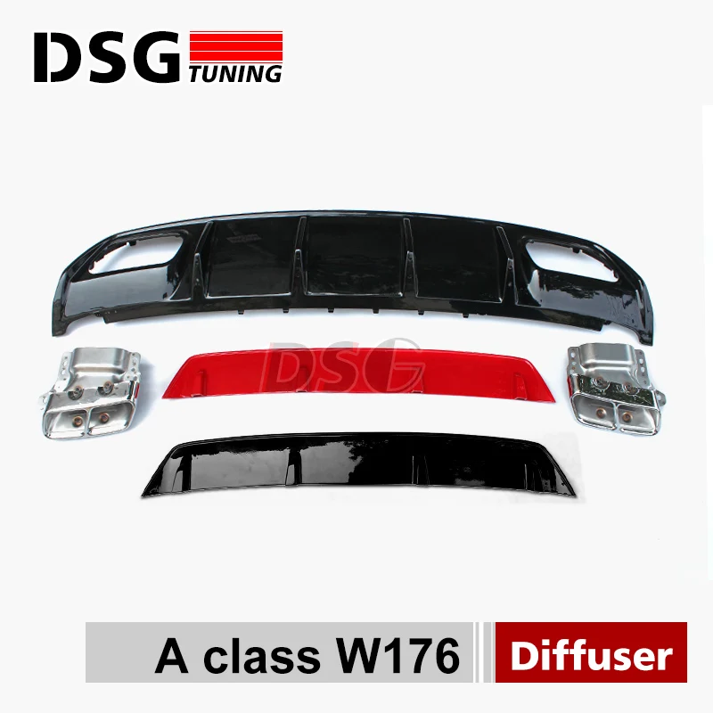W176 A45 выглядят распылитель АБС &amp 4-выпускной советы Нержавеющая сталь для Mercedes A