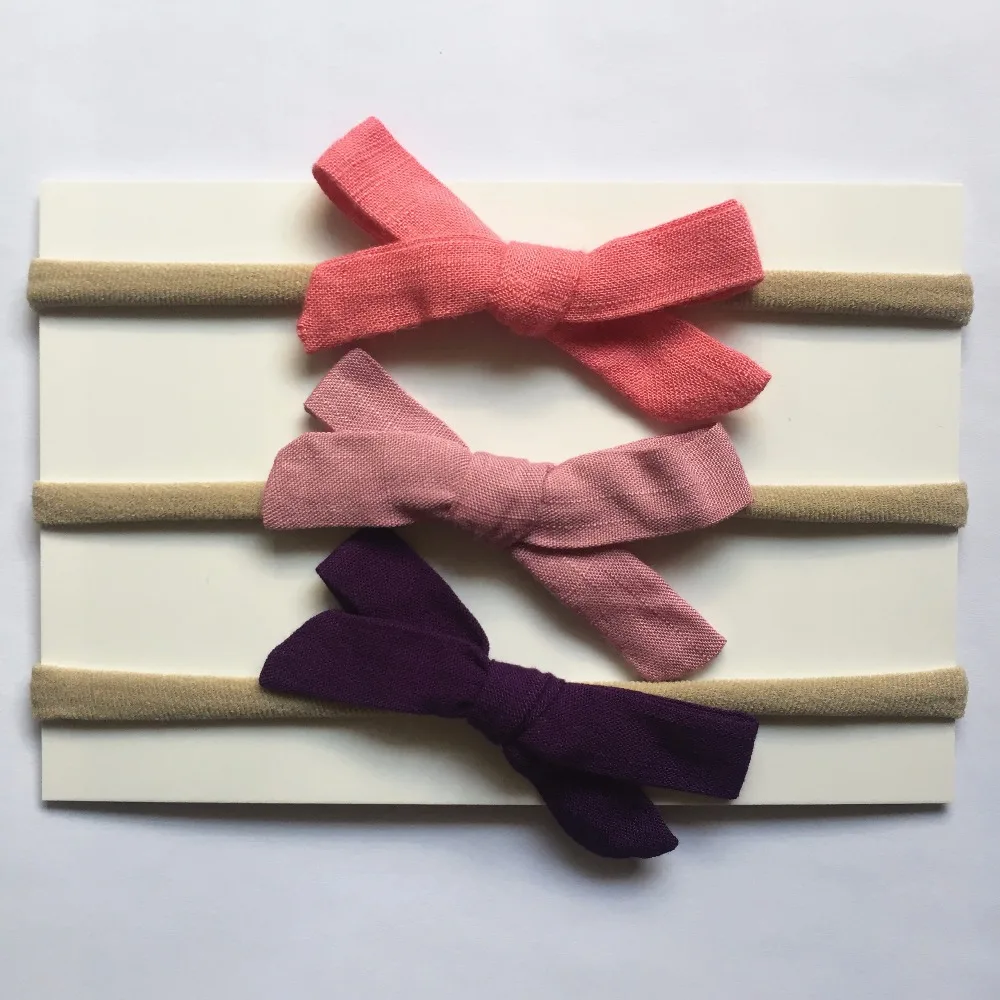 3pcs/pack Handmade Newborn kids Bow Nylon Headbands Soft Headwear Elastic Head band | Детская одежда и обувь