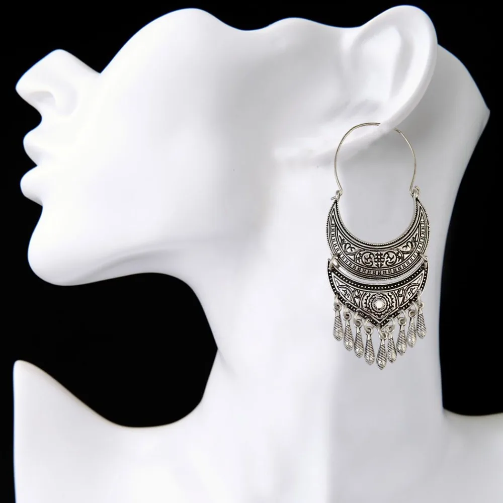 Египетский турецкий Античный цвет золотые солнцезащитные резные большие серьги