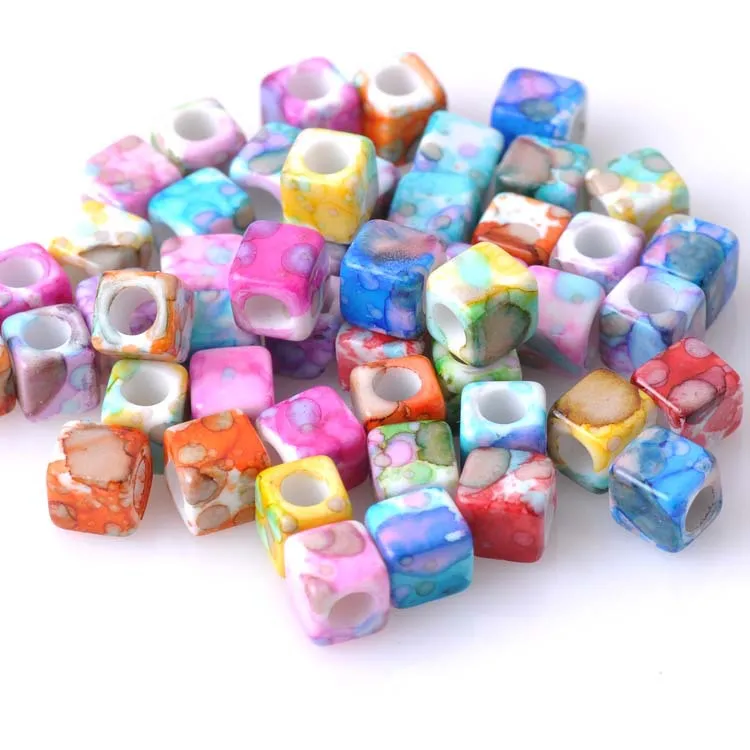 

7mm 200pcs Mixed Acrylic Cube Spacer Beads For jewelry Making DIY YKL0006