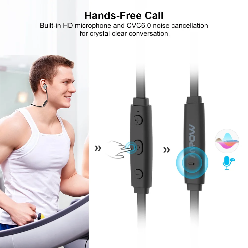 Mpow MBH29 Беспроводные Bluetooth 4 1 наушники водонепроницаемые спортивные с микрофоном