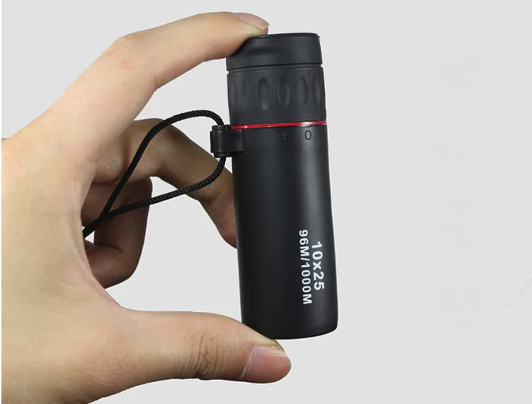 Mini 10X25 portable monocular Telescope shockproof monoculars telescope Focus Green Film Binoculo Optical Hunting Scope