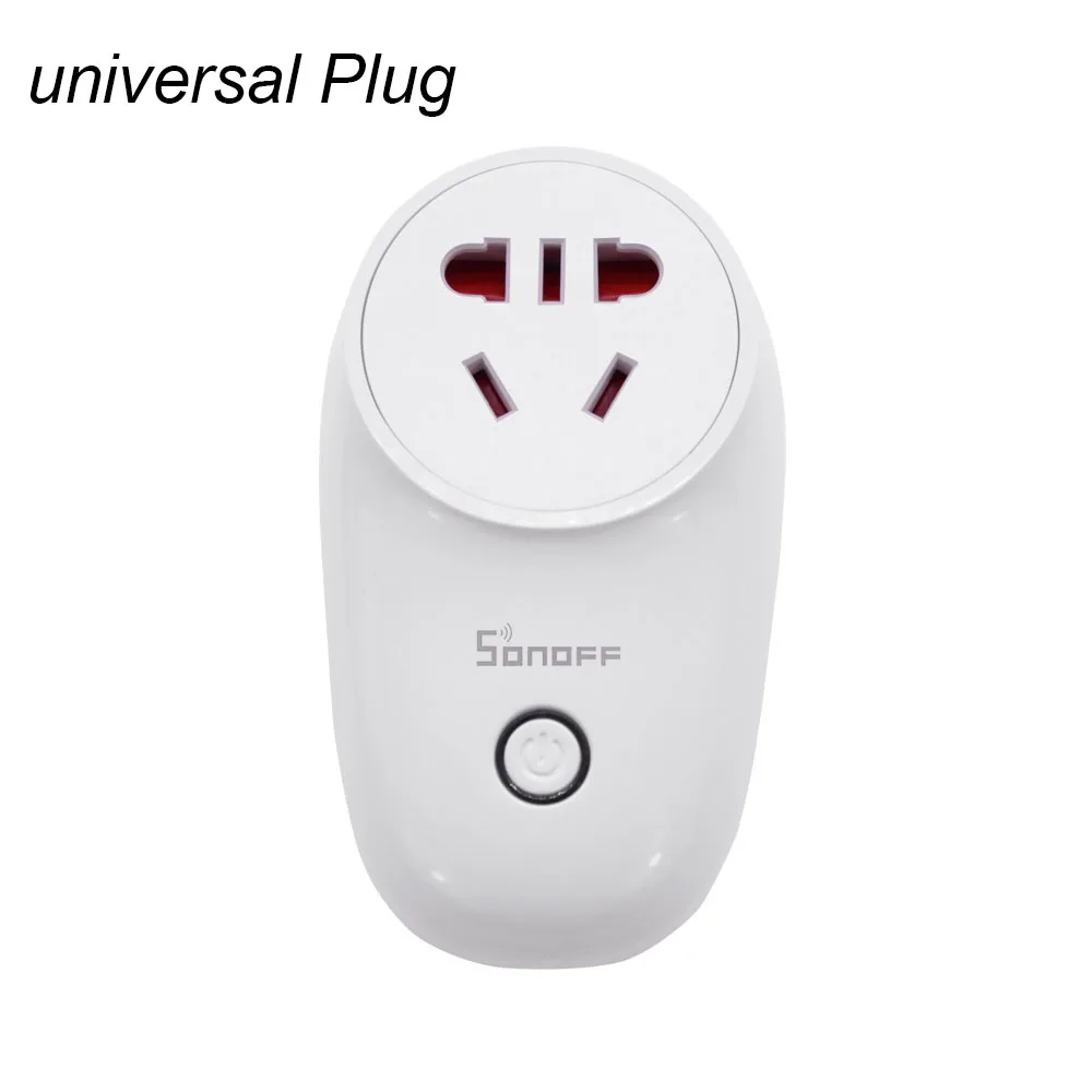 universal Plug Sonoff Basic Sonoff S26 WiFi Беспроводная умная розетка CN/AU/EU/UK/US вилка умный дом переключатель розетки питания работает с Alexa Google - Цвет: universal Plug
