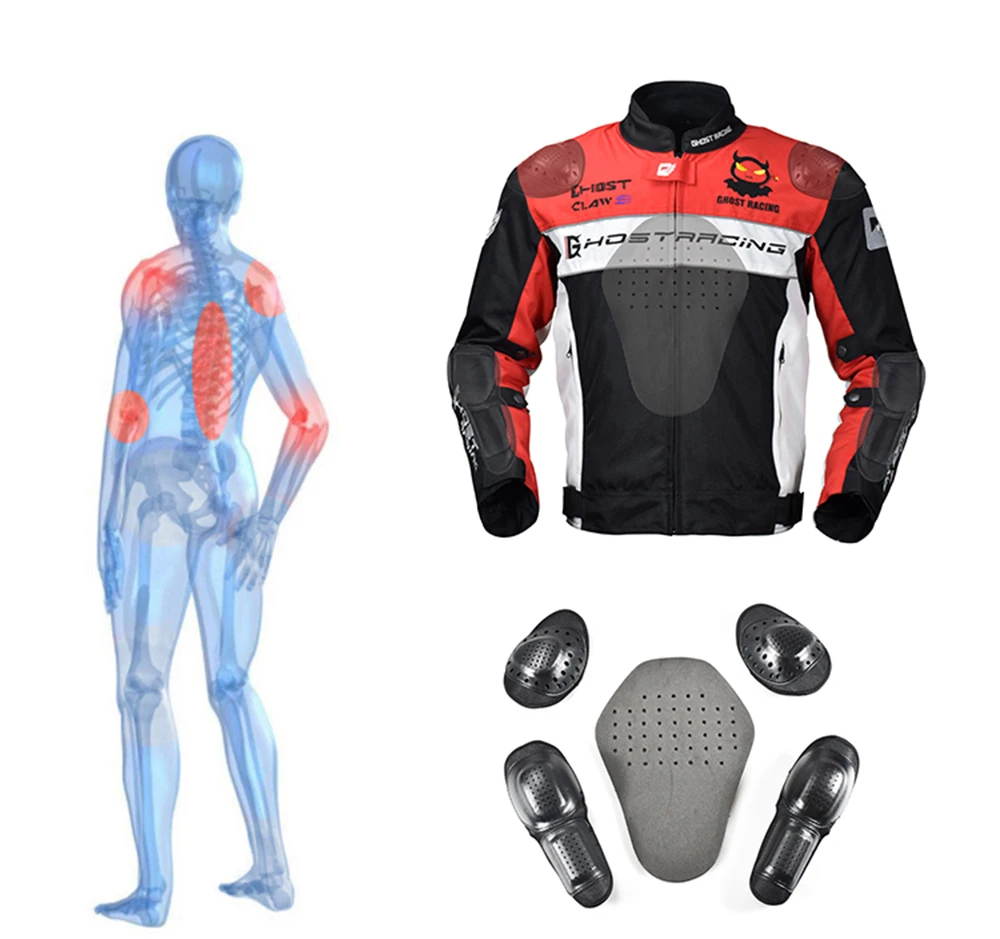 Модная мотоциклетная куртка из ткани Оксфорд GHOST RACING водонепроницаемая