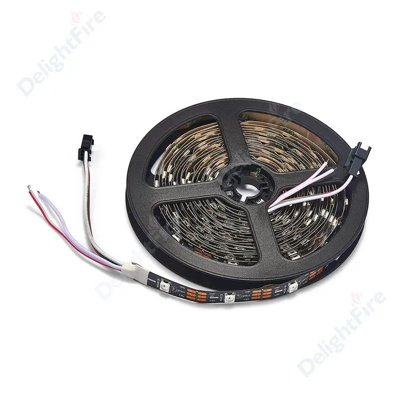 WS2812B Светодиодная лента Белая печатная плата RGB Smart Pixel strip 30 светодиодный s/m WS2812 IC УПРАВЛЕНИЕ 5 м/рулон не водонепроницаемый DC5V
