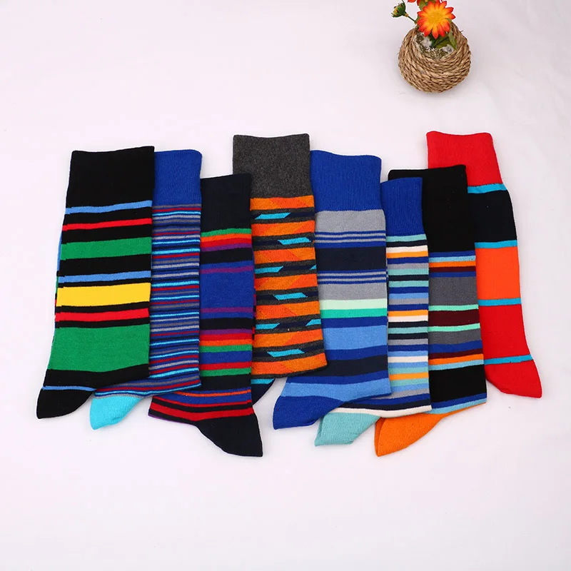 

Men Bamboo Fiber Casual short Happy Socks British Style Colorful Anti-Bacterial Deodorant gifts for men