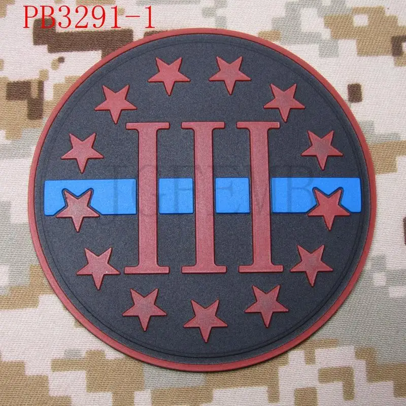 Тонкая синяя линия 3% III защита свободы 3D ПВХ патч|the patch|3d pvc patchpatches patches |