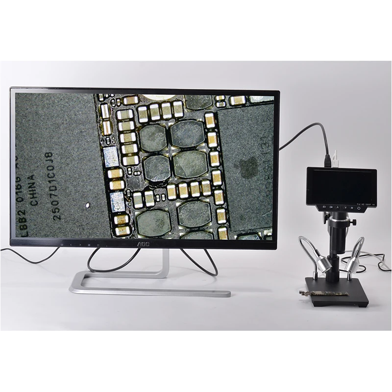 Цифровая стереокамера с микроскопом 4K 34MP HDMI USB ЖК дисплей 5 дюймов паяльный