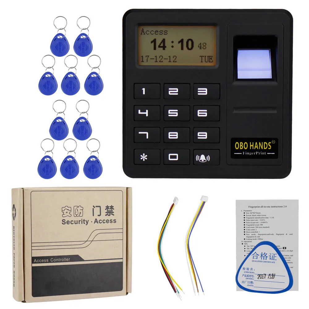 

Upgrade Standalone Fingerprint Access Controller 125KHz / 13.56MHz RFID Keypad Board 500 Users Smart Card Reader Time Display