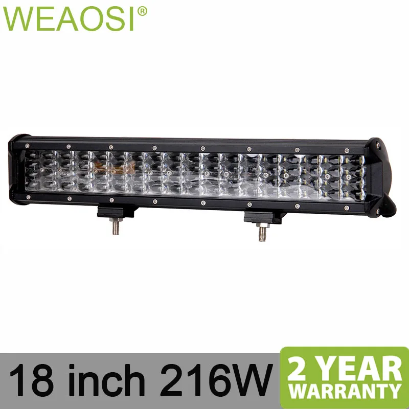 18 inch 216W 18&quot offroad led light bar 12V 24V Spot Flood Work Light for Jeep Car 4WD Truck 4x4 SUV ATV | Автомобили и