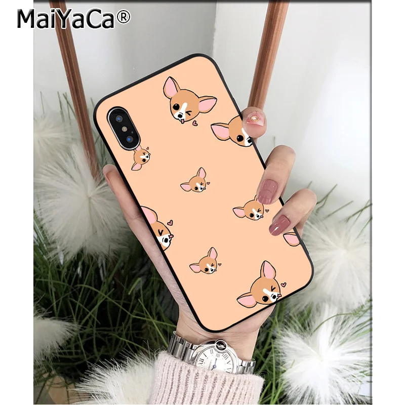 A7 Силиконовый мягкий черный чехол для телефона MaiYaCa с милым рисунком собаки корги для Apple iPhone 8 7 6 6S Plus X XS MAX 5 5S SE XR - Цвет: A7