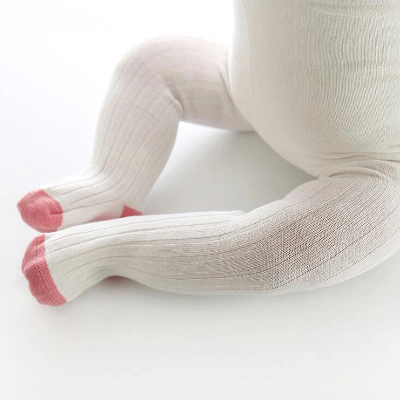 Reci&eacute;n Nacido c&aacute;lido rayas de algod&oacute;n suave beb&eacute; mallas para ni&ntilde;a beb&eacute; calentadores de piernas lisos medias beb&eacute; transpirable c&oacute;modo medias-5