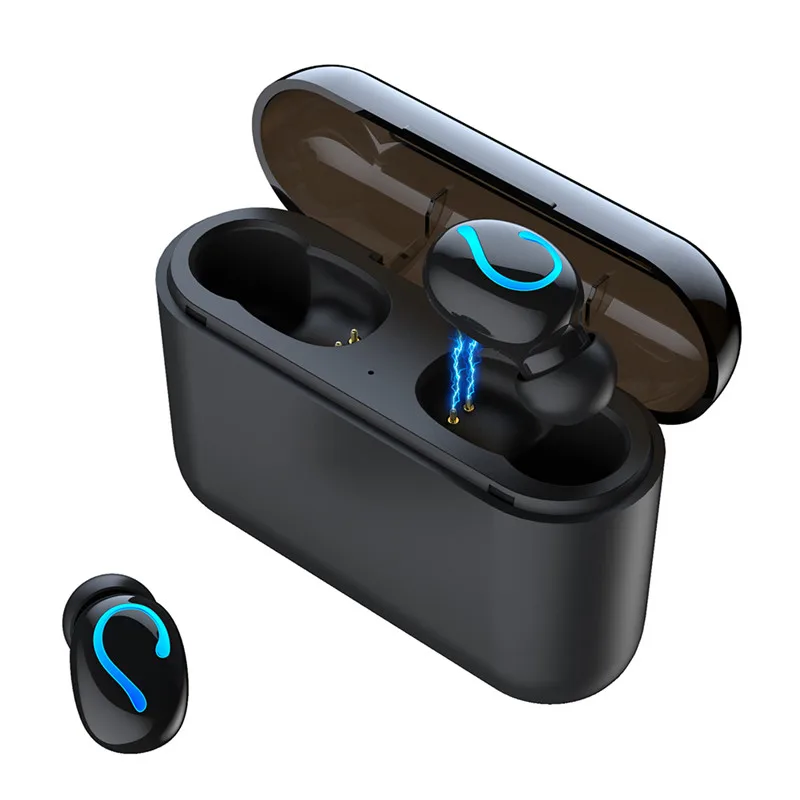 Double Black HBQ-Q32 TWS беспроводные наушники Bluetooth гарнитура 5,0 Автоматическое Сопряжение с мобильным питанием пот-доказательство Беспроводные наушники - Цвет: Double Black