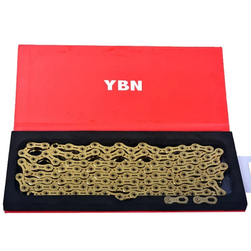 Сверхлегкая YBN 10 11 скоростей MTB велосипедная цепь SLR Gold ажурная для дорожного