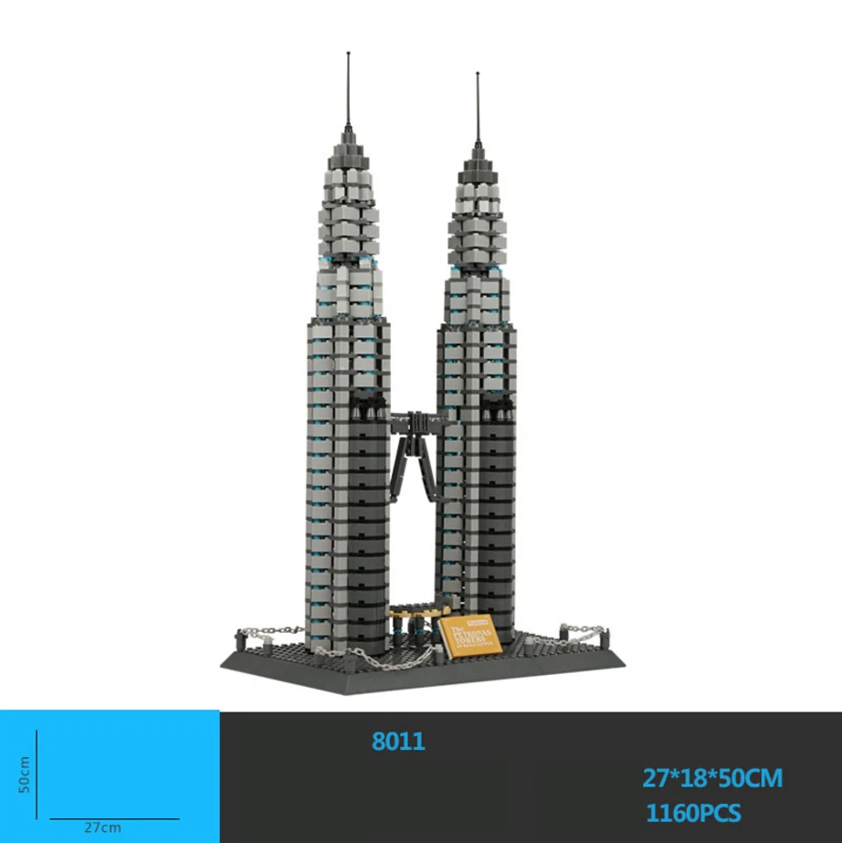 

world famous Architecture Malaysia Kuala Lumpur City Centre Petronas Twin Towers building block assembly model bricks toys