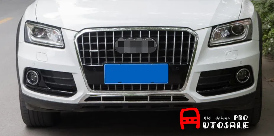 Для Audi Q5 2013 2015 ABS хромированный передний бампер нижний центральный решетчатый