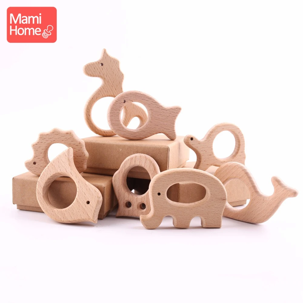 Mamihome 8 шт. DIY ремесла аксессуары бук животное кулон деревянный Прорезыватель игрушки подарки для новорожденных пищевые материалы детский Прорезыватель