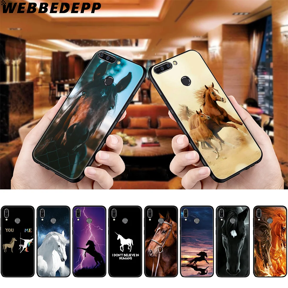 Мягкий чехол WEBBEDEPP Running Horse для Huawei P8 P9 P10 P20 P30 Lite Pro P Smart Z Plus 2019 Y6 Prime 2018 2017 Mini - купить