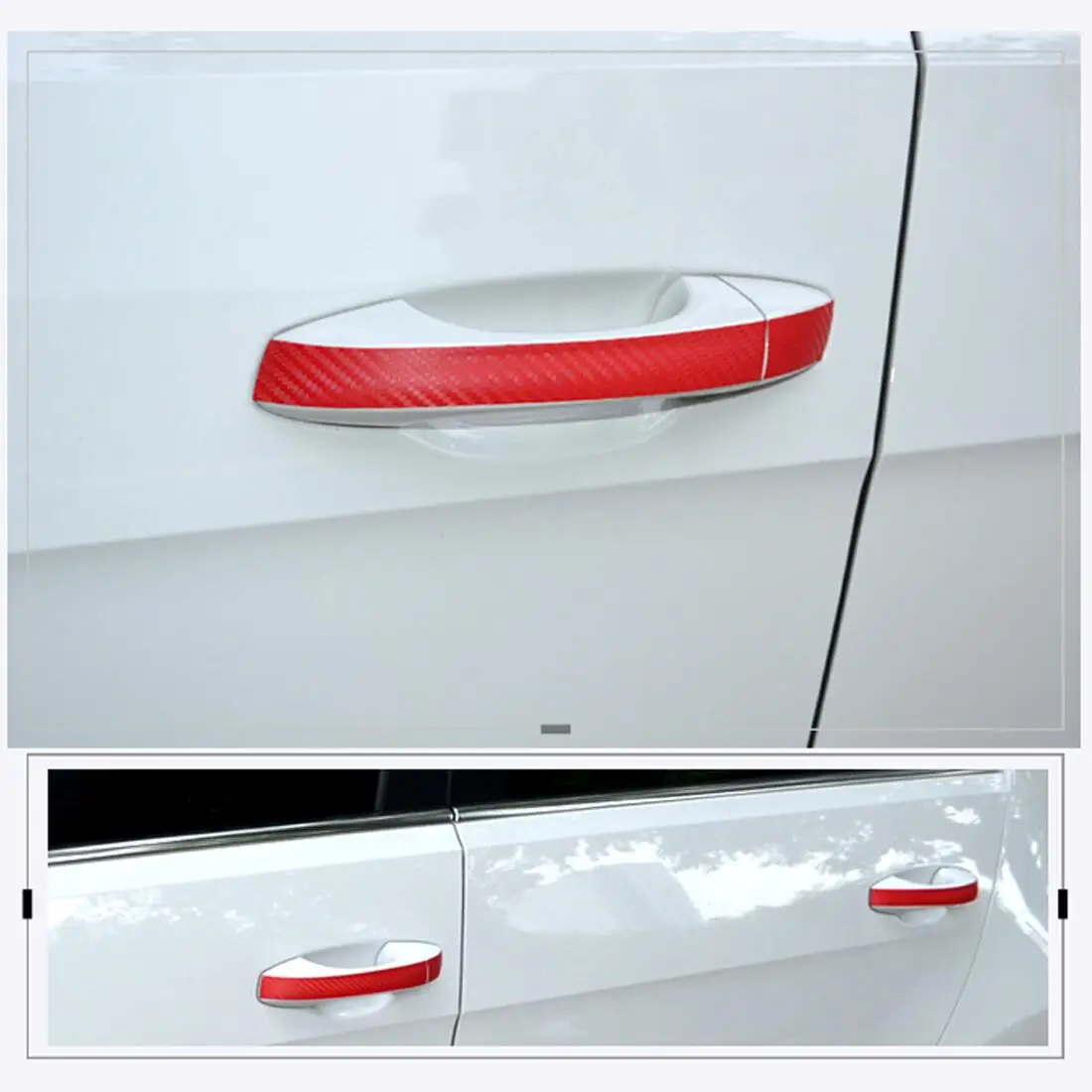 

Car External Door Handle Carbon Fiber Sticker For Volkswagen Golf7 Golf 7 2014 8pcs Per Set Handle Protective Car Sticker