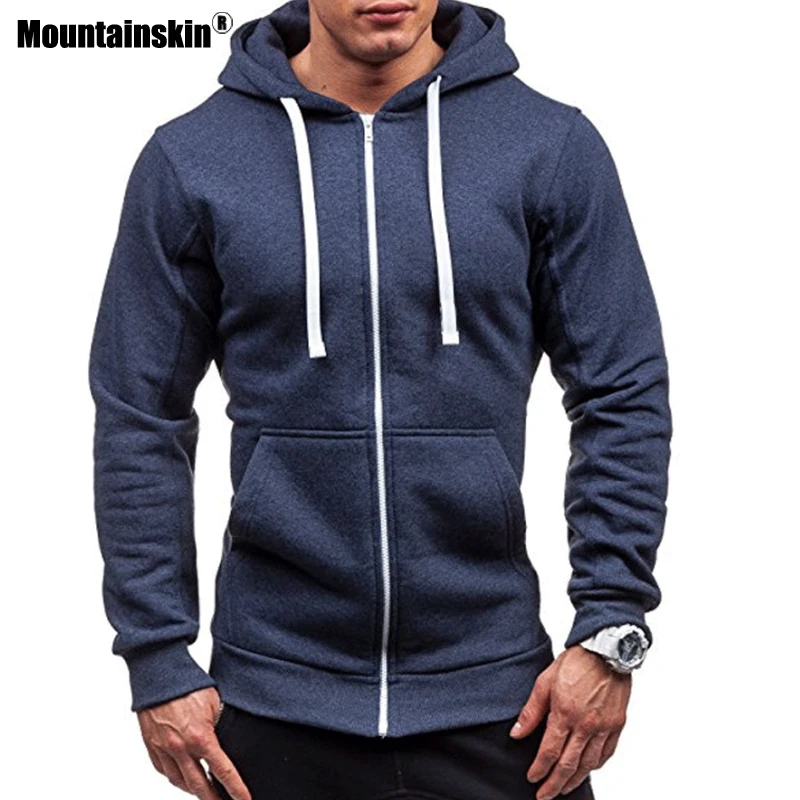 Мужская толстовка с капюшоном Mountainskin черная Повседневная приталенная куртка