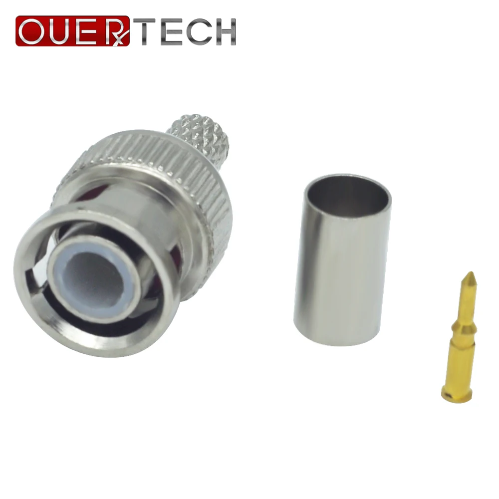 Коаксиальный соединитель коаксиальный OUERTECH 10 шт./лот обжимной для BNC Male RG59 AC23 Bnc из
