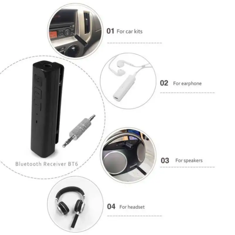 Mini 3.5mm Jack Bluetooth Car Kit Handsfree Music Audio Receiver Adapter Auto AUX for Speaker Headphone CarNew New | Автомобили и